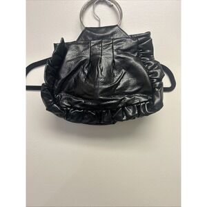 Unbranded Black Ruched Y2K Handbag Tote Purse Clutch  Gathered Design